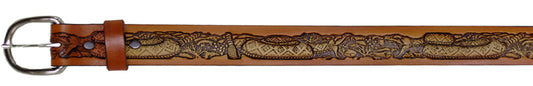 745158 - Belt - 1.5, Hand-finished, Coiled Rattle Snakes