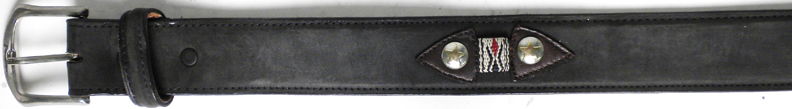 7453B - Belt - 1.50 width, double arrow overlay with ribbon, gold star on silver conchos