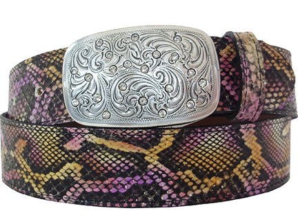 DB7800000P - Belt - 1.5 width, Genuine Italian leather snake skin print