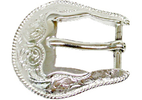 801-AA - Buckle - .75 inch bar, rope edge and swirl design - Silver