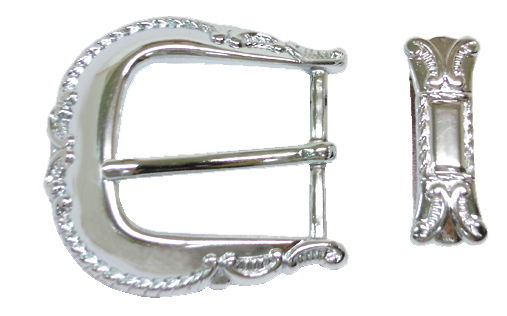 835-CB - Buckle - 2 pc set with a 1.25 inch bar, engrave - Silver