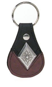 8112035B - KEYCHAIN - NB - DOUBLE OVERLAY W/ ANTIQUE LARGE DIAMOND - BLACK