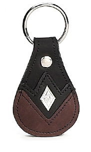 8112036B - KEYCHAIN - NB DBL OVERLAY W/ SMALL DIAMOND CONCHO - BLACK