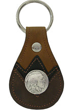 8112107T - Keychain - 2 overlays, Indian head concho with lacing