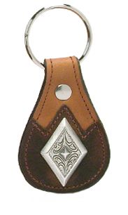 8116035T - KEYCHAIN - NB OVERLAY W/ ANTIQUE LARGE DIAMOND - TAN