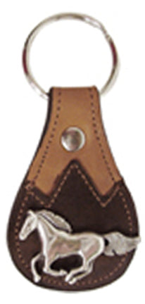 8116048T - Keychain - One overlay w/Running Horse Concho