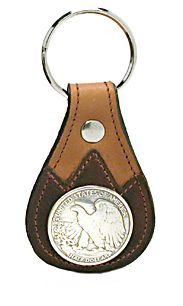 8116104T - KEYCHAIN - NB - OVERLAY W/ CONCHO #4 - TAN