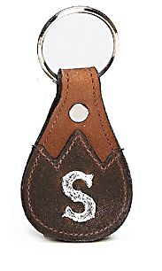 8116127T - KEYCHAIN - NB OVERLAY W/ INITIAL CONCHO - TAN