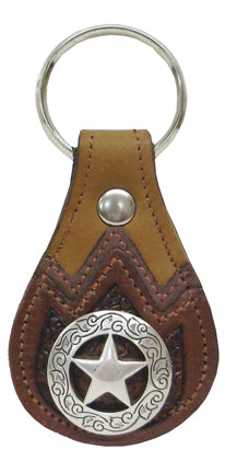 8119050T - Keychain - One embossed overlay w/Open Star concho