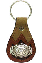 8120259T - Keychain- Embossed overlay with antique oval southwest concho