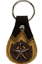 8130164 - Keychains - 1 plain & 1 embossed overlays, rustic star concho