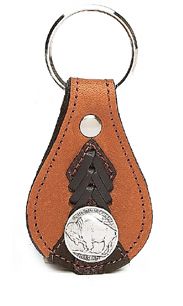 8131106T - KEYCHAIN - NB TEARDROP W/ BUFFALO NICKEL CONCHO - TAN