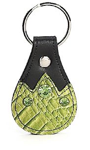 8147AA - KEYCHAIN - TG GATOR OVERLAY W/ RHINESTONES  - GREEN