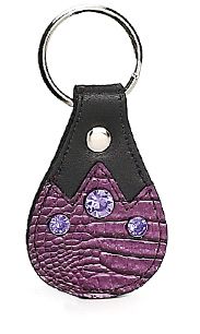 8147W - KEYCHAIN - TG GATOR OVERLAY W/ RHINESTONES  - PURPLE