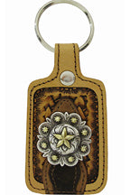 8182010N - Keychain - Embossed with 2 overlays, gold star on a 2-tone berry concho