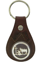 8184061C - Keychain - Embossed with overlay, praying cowboy concho