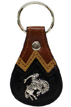 8200082T - Keychains - 1 plain & 1 embossed overlays, bronc rider concho