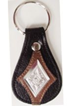 8214034B - KEYCHAIN - GRAIN , ONE OVERLAY, DIAMOND CONCHO - BLACK