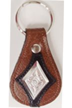 8214034T - KEYCHAIN - GRAIN , ONE OVERLAY, DIAMOND CONCHO - TAN