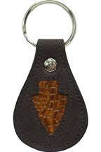 8224000C - Keychain -   Genuine Italian leather, arrow shaped underlay