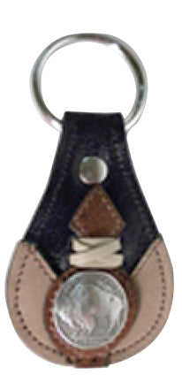 8228106B - Keychain - Two Overlays, One Overlay with Arrow & Lacing, Buffalo Nickel Concho