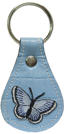 8247500LB - Keychain - Genuine Italian leather gator with matching butterfly - Light Blue (SL2933500LB)