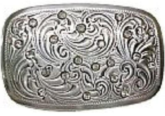 853-DB - Buckle - 1.5 inch bar, floral design with rhinestones