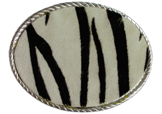 871-DO - Buckles - 1.5 bar - Zebra Print on Cow Fur