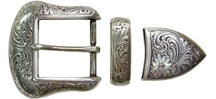 879-DW - Buckle - 1.5 inch bar - 3 piece, antique western scroll