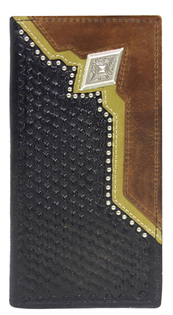 9103035B - Wallet - 2 overlays with nail heads, large diamond concho