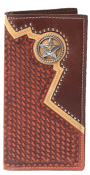 P9104042N - WALLET - W 2/ OVERLAYS W/ CONCHO