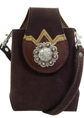 CS2919011C - Smart phone case - 2 ovelays with a two tone berry concho, clip on back with strap