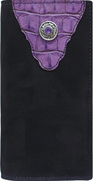 E0326122B - Wallet - Genuine Italian leather underlay with a rhinestone concho