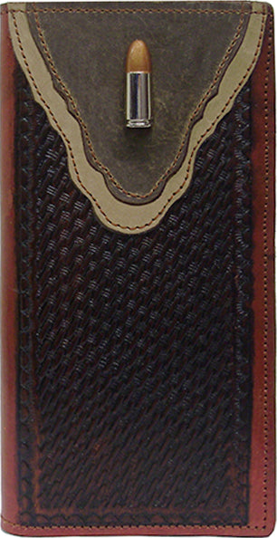 P0432138C - Wallet - Basketweave with 2 overlays, bullet concho