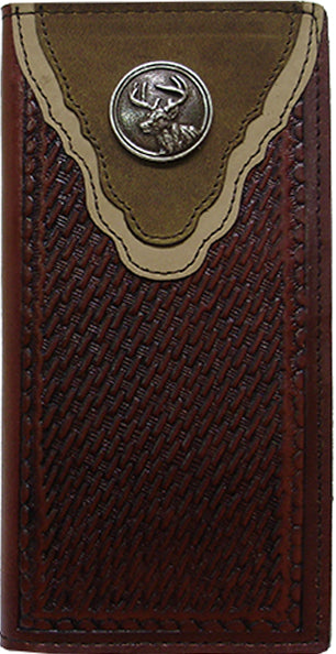 P0432288C - Wallet - Embossed with 2 overlays, Deer concho