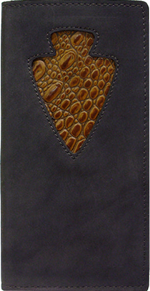 E0487000C - Wallet - Arrow head cutout with Genuine Italian leather underlay