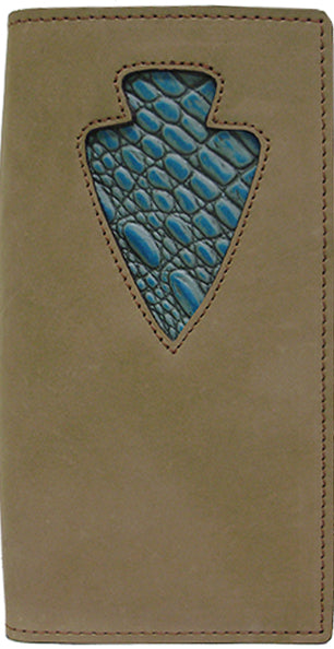 E0487000T - Wallet - Arrow head cutout with Genuine Italian leather underlay