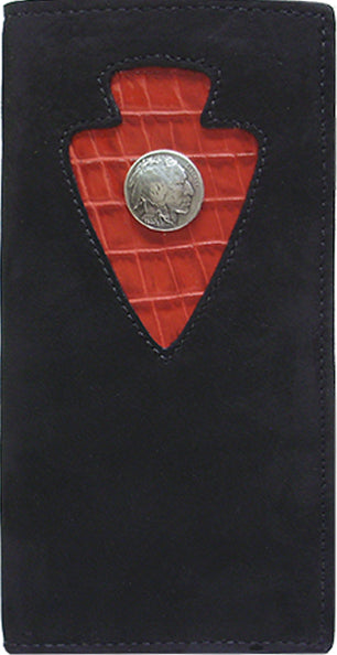 E0487107B - Wallet - Genuine Italian leather underlay with a indian head concho