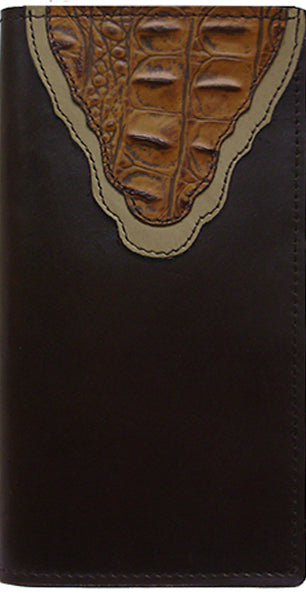 P0593000CP - Wallet - 2 overlays with 1 being brown Genuine Italian leather