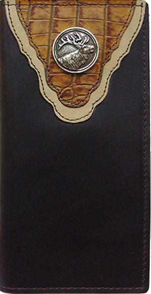 P0593289C - Wallet -  2 overlays (1 - Genuine Italian leather), Elk concho