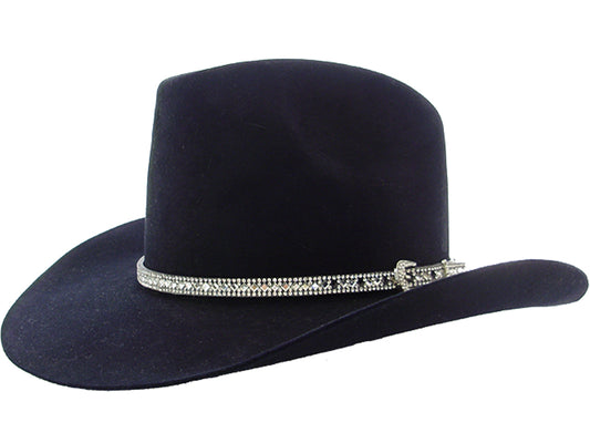 HG1004BK - Hat band - Small clear rhinestones outlining clear rhinestones