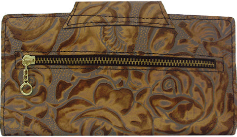 SFMZ0294CG - Wallet - Genuine Italian leather,cc slots, open pockets, back zipper pocket