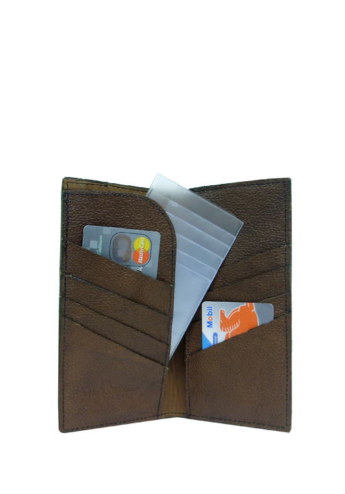 001-Wallet Style E - Inside style of wallet<br />1 Open pkt w/Credit card slots, 1 Closed pkt w/Credit card slots<BR/> Add additional $1 to price