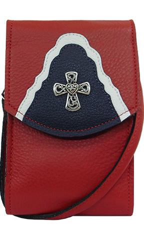 XD2943132 - Smart case - Extra large with a long and short strap, red, white and blue with a cross concho